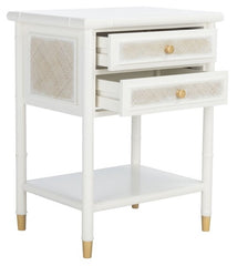 Ahab 2 Drawer 1 Shelf Accent Table - White