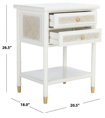 Ahab 2 Drawer 1 Shelf Accent Table - White