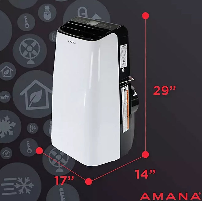 Amana Portable Air Conditioner with Remote Control in White/Black - Rooms up to 500-Sq. Ft.