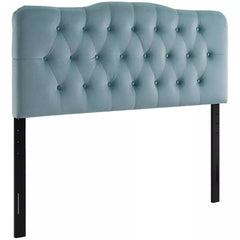 Annabel King Diamond Tufted Performance Velvet Headboard - Light Blue