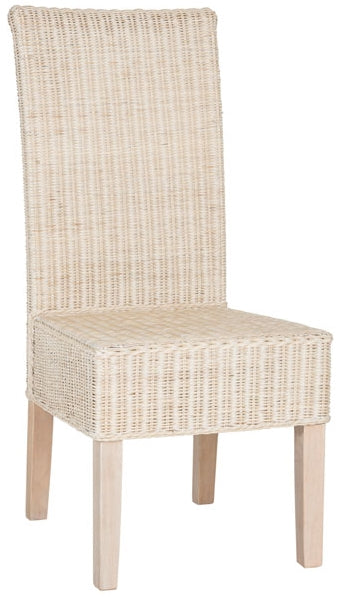 Arjun 18" H Wicker Dining Chair - White Washed