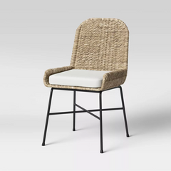 Avon Woven Dining Chair with Cushion - Cream