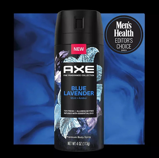 AXE Premium Deodorant Body Spray, Blue Lavender, 4 oz., 3 pk.