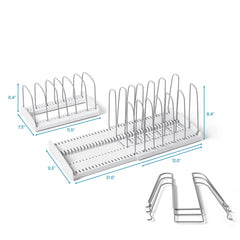 YouCopia Expandable Cookware and Adjustable Bakeware Storage Rack, 2-Piece Set