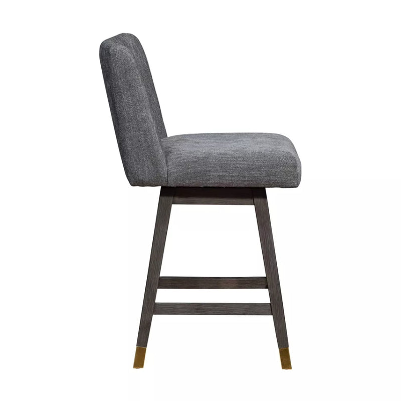 Basila Wood Finish with Fabric Swivel Counter Height Barstool