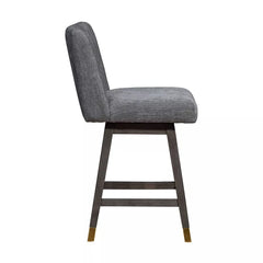 Basila Wood Finish with Fabric Swivel Counter Height Barstool