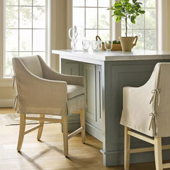 Camas Slipcover Counter Height Barstool - Khaki