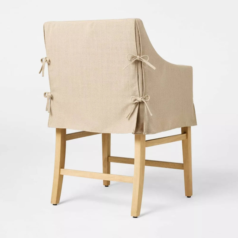 Camas Slipcover Counter Height Barstool - Khaki