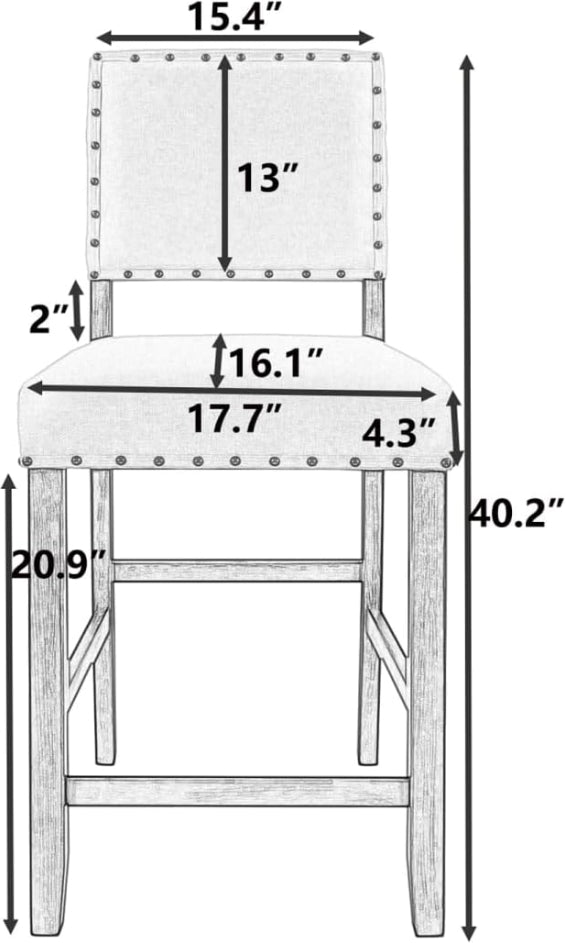 Rustic Wooden Counter Height Stools - Beige (Set of 2)