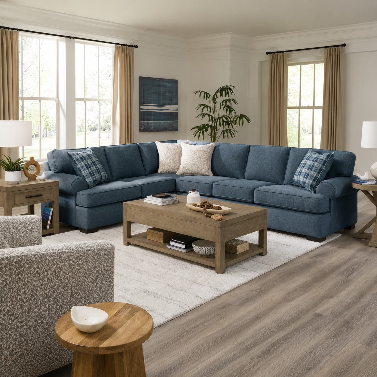 Becker 2pc Sectional - Navy