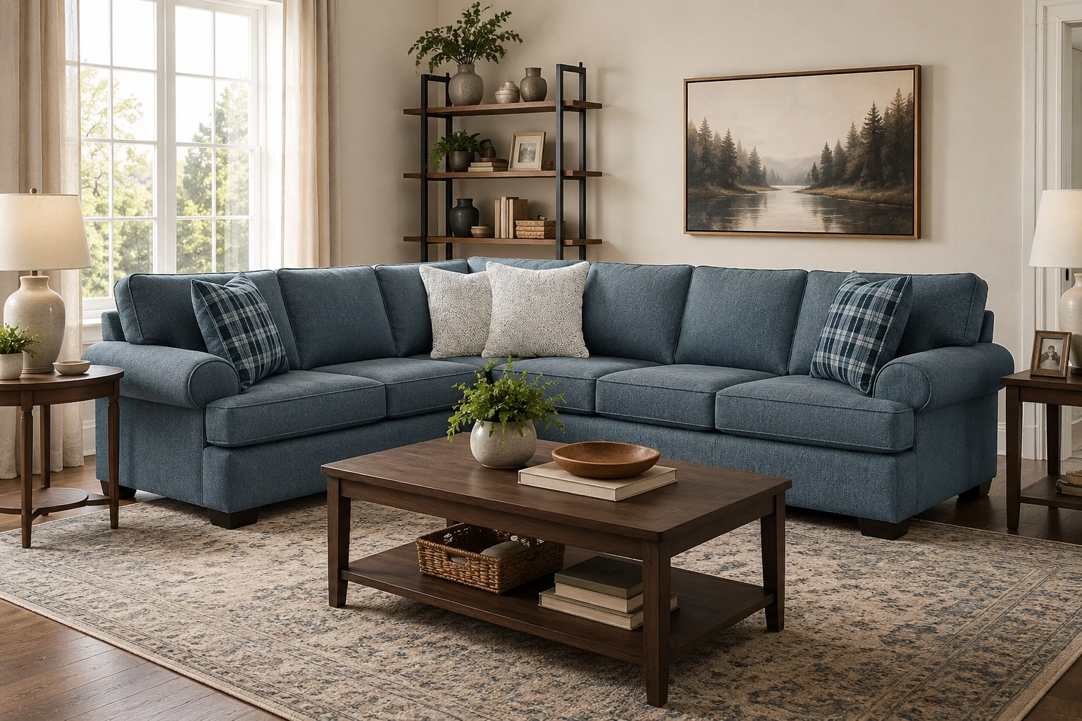 Becker 2pc Sectional - Navy
