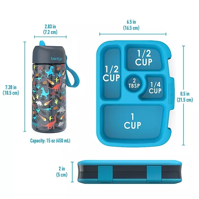 Bentgo Kids Prints Lunch Box & Water Bottle Set - 4 Styles