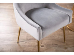 Bevie Velvet Dining Chair - Gray