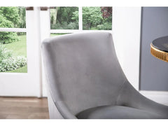 Bevie Velvet Dining Chair - Gray