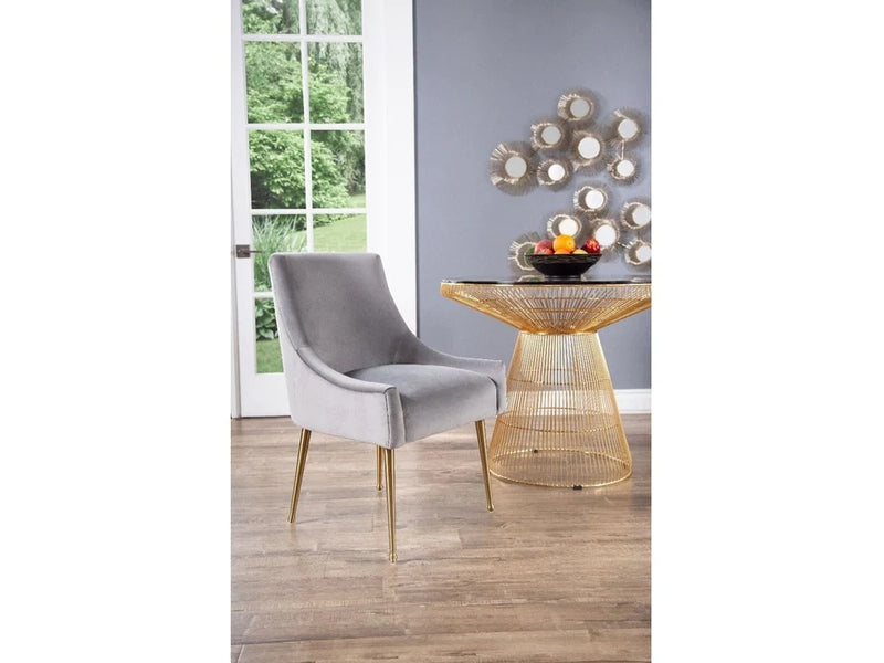 Bowden Faux Leather And Metal Dining Chair - Caramel