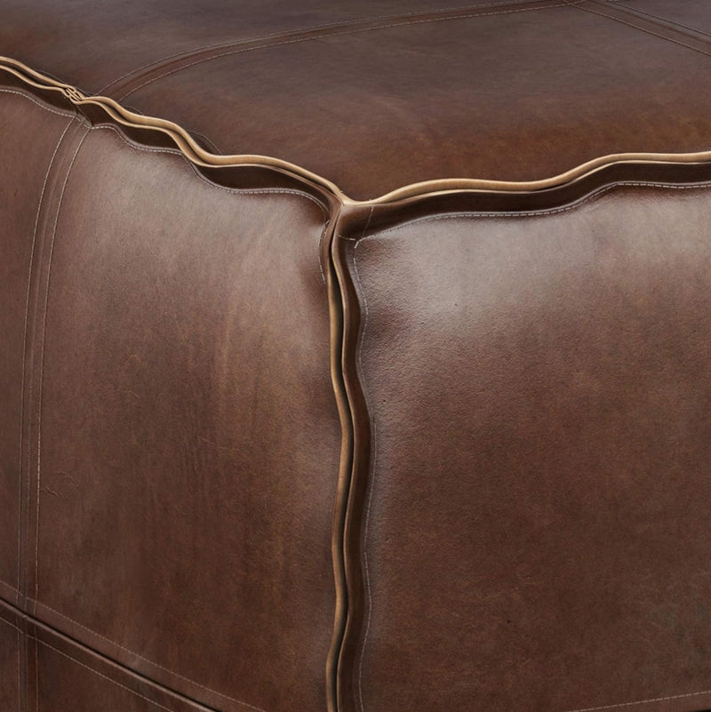 Brody Square Pouf - Dark Brown