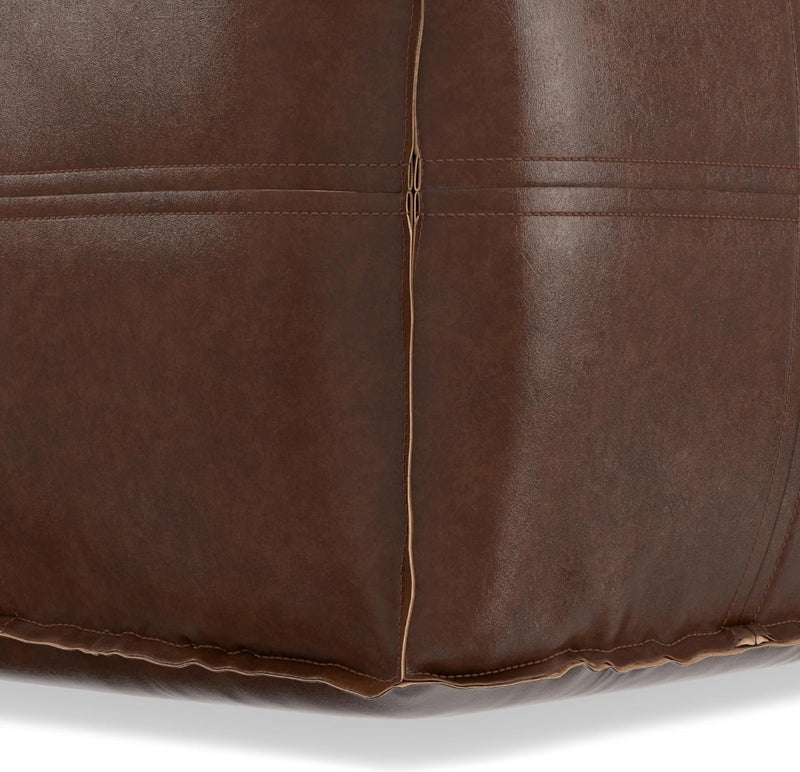 Brody Square Pouf - Dark Brown