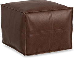 Square Woven Fabric Pouf - Cream