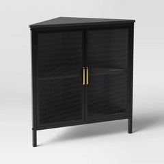 Mesh Corner Cabinet - Black