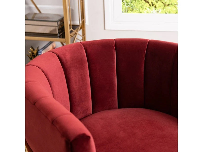 Celine Velvet Accent Chair - Red