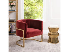 Bellini Tufted Velvet Accent Chair - Pink