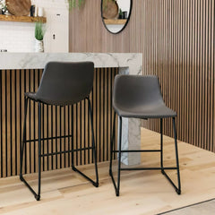 Centiar Upholstered Counter Height Barstool - Gray