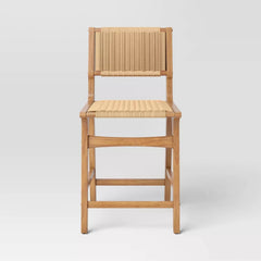 Ceylon Woven Counter Height Barstool - Natural Wood