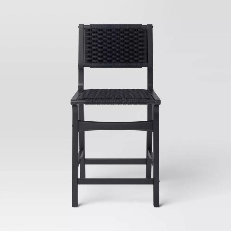 Ceylon Woven Counter Height Barstool - Black