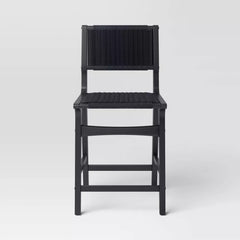 Ceylon Woven Counter Height Barstool - Black