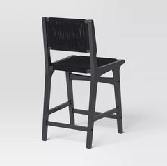 Ceylon Woven Counter Height Barstool - Black