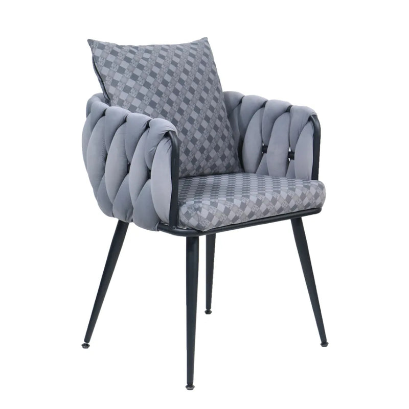 Modern Velvet Dining Chairs - Gray (Set of 2)