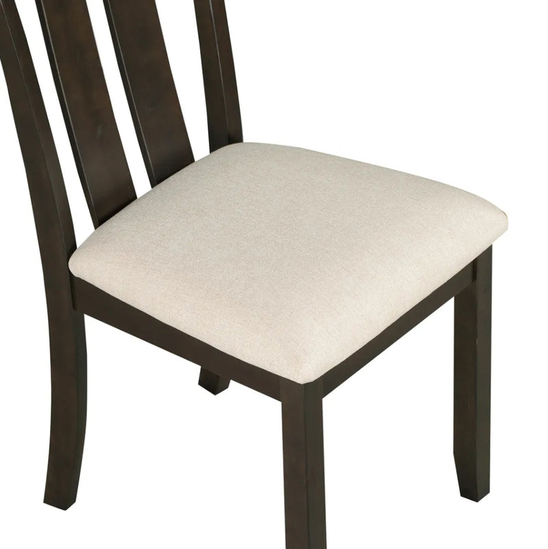 Dining Chairs with Seat Cushions and Curved Back - Espresso