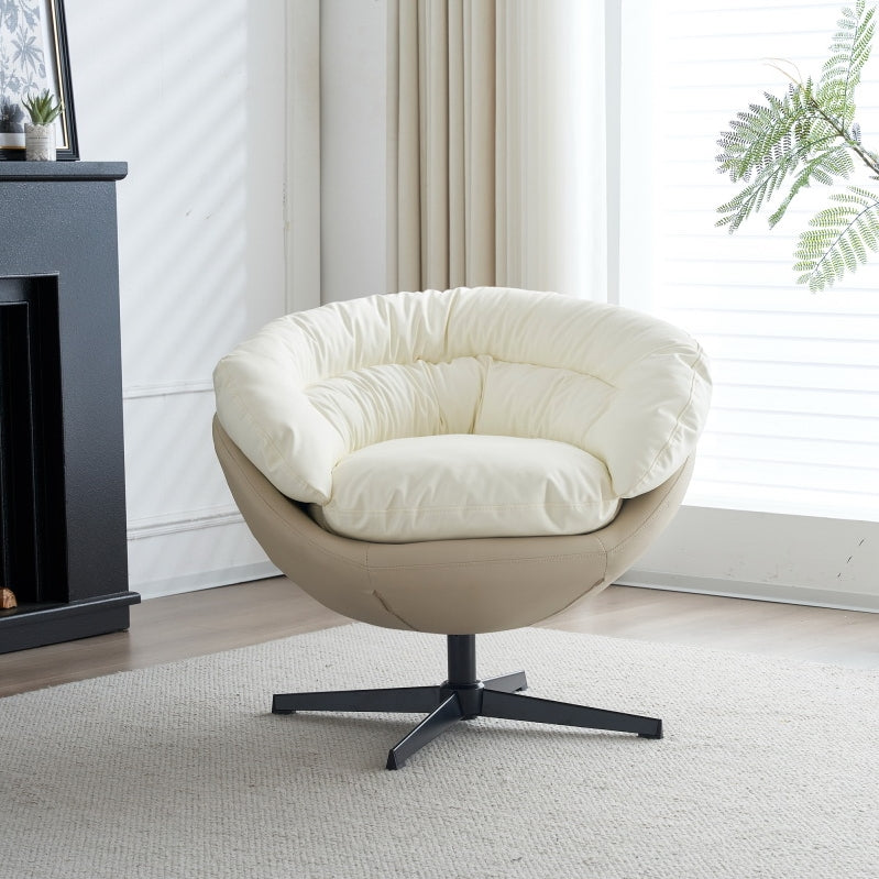 Swivel Sofa Barrel Chair - Cream