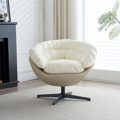 Swivel Sofa Barrel Chair - Cream