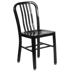 Commercial Grade Metal Indoor-Outdoor Chair - Black