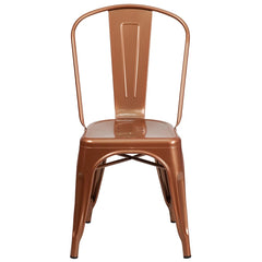 Copper Metal Stacking Dining Chair