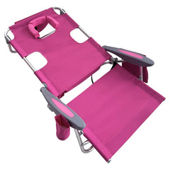 Ostrich Deluxe On Your Back Chair with Cooler Bag - Aluminum - Pink