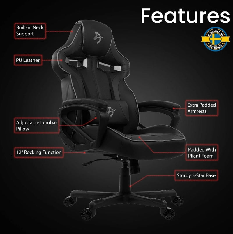 Arozzi Milano Special Edition Ergonomic Computer Gaming/Office Chair, Dark Grey