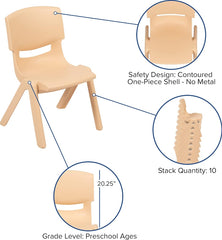 Whitney 4 Pack Plastic Stackable School Chair