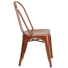 Copper Metal Stacking Dining Chair