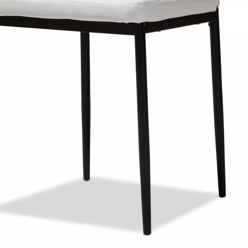 Blaise Modern Faux Leather Upholstered Dining Chairs - White (Set of 4)