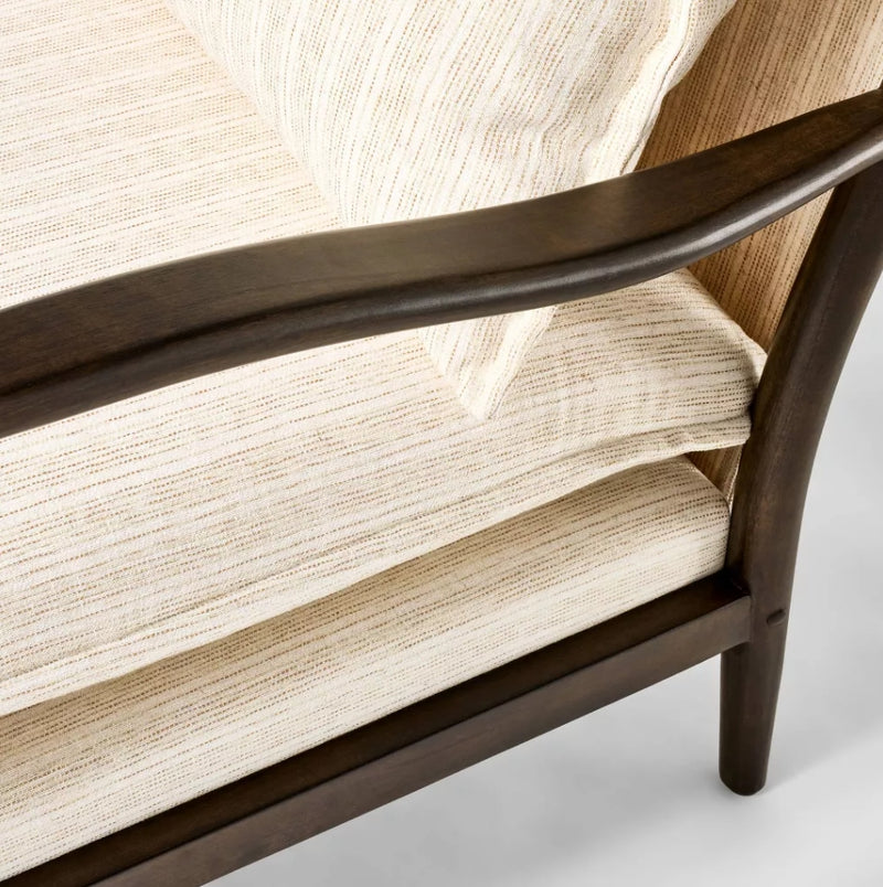 Wood Frame Pillow Top Accent Chair - Cream