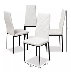 Blaise Modern Faux Leather Upholstered Dining Chairs - White (Set of 4)