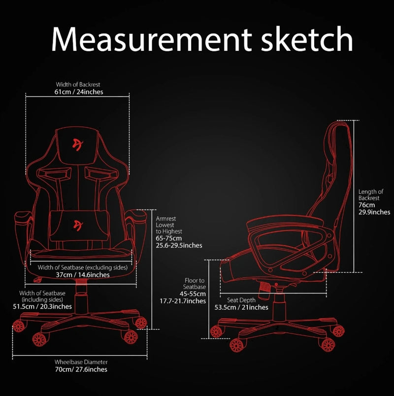 Arozzi Milano Special Edition Ergonomic Computer Gaming/Office Chair, Dark Grey