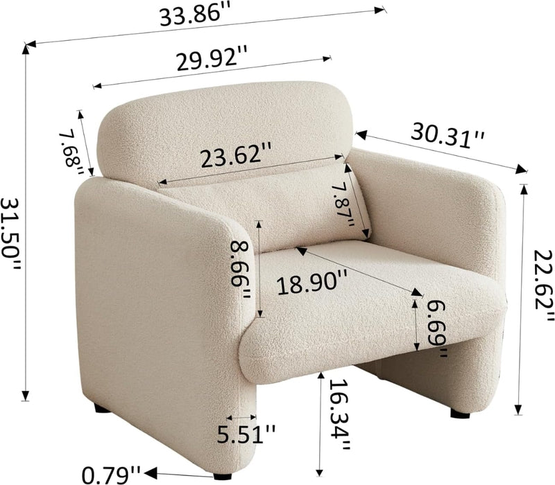 Modern Accent Chair - Ivory