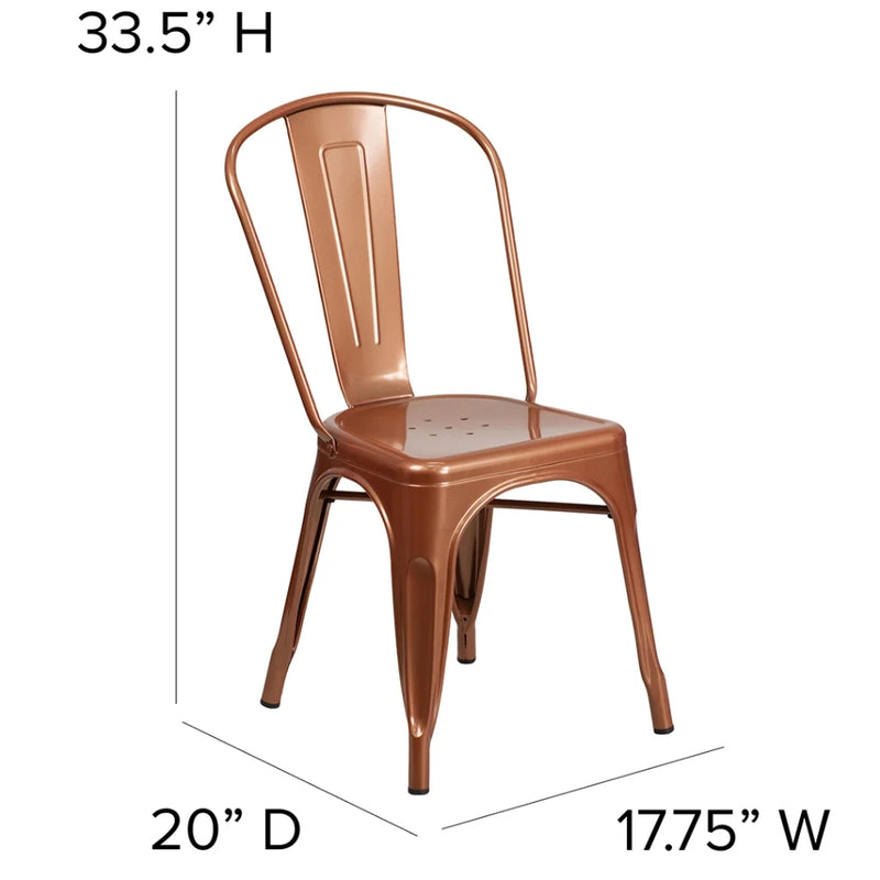 Copper Metal Stacking Dining Chair