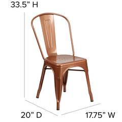 Copper Metal Stacking Dining Chair