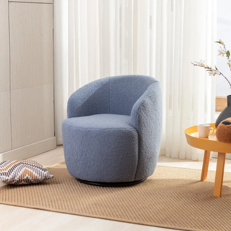 Teddy Fabric Swivel Accent Barrel Chair