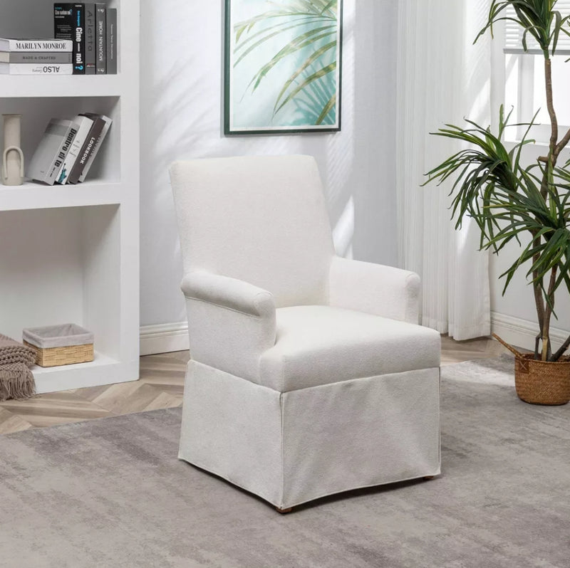 Classic Covered Arm Chair - Cream Boucle