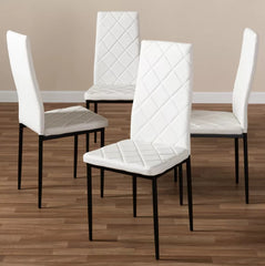 Blaise Modern Faux Leather Upholstered Dining Chairs - White (Set of 4)